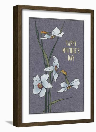 Happy Mother's Day, Delicate Flowers-null-Framed Art Print