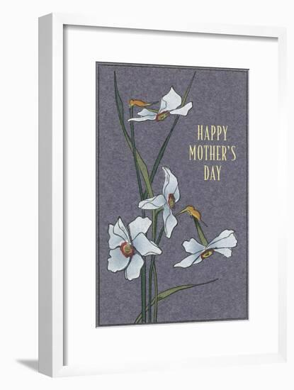 Happy Mother's Day, Delicate Flowers-null-Framed Art Print