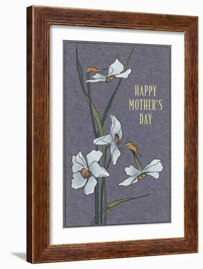 Happy Mother's Day, Delicate Flowers-null-Framed Art Print