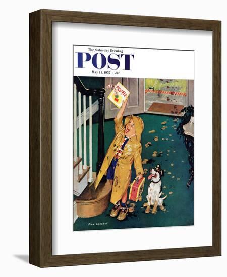 "Happy Mother's Day" Saturday Evening Post Cover, May 11, 1957-Richard Sargent-Framed Giclee Print