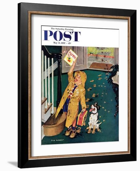 "Happy Mother's Day" Saturday Evening Post Cover, May 11, 1957-Richard Sargent-Framed Giclee Print