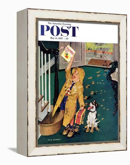 "Happy Mother's Day" Saturday Evening Post Cover, May 11, 1957-Richard Sargent-Framed Premier Image Canvas