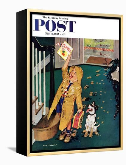 "Happy Mother's Day" Saturday Evening Post Cover, May 11, 1957-Richard Sargent-Framed Premier Image Canvas