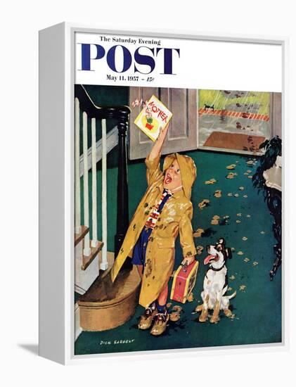 "Happy Mother's Day" Saturday Evening Post Cover, May 11, 1957-Richard Sargent-Framed Premier Image Canvas