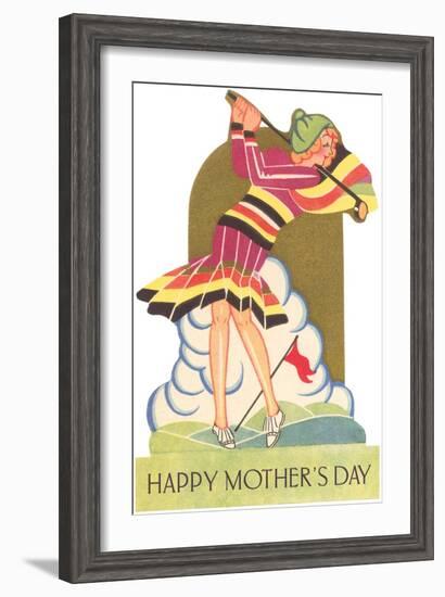 Happy Mothers Day, Lady Golfer-null-Framed Art Print