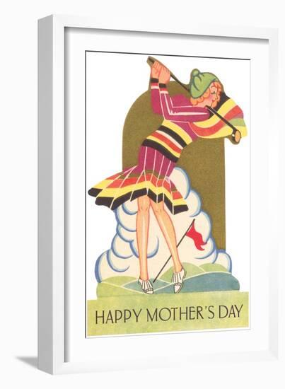 Happy Mothers Day, Lady Golfer-null-Framed Art Print