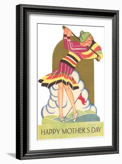 Happy Mothers Day, Lady Golfer-null-Framed Art Print