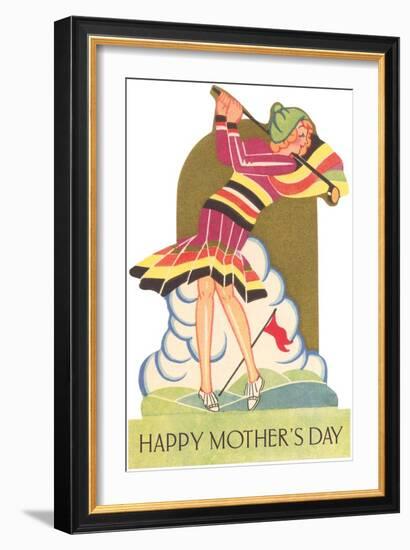 Happy Mothers Day, Lady Golfer-null-Framed Art Print