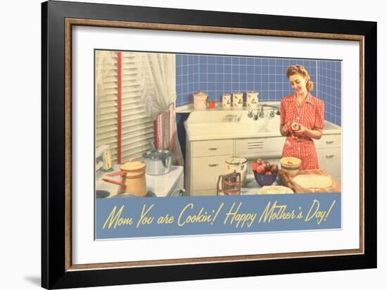 Happy Mothers Day, Mom in Kitchen-null-Framed Art Print