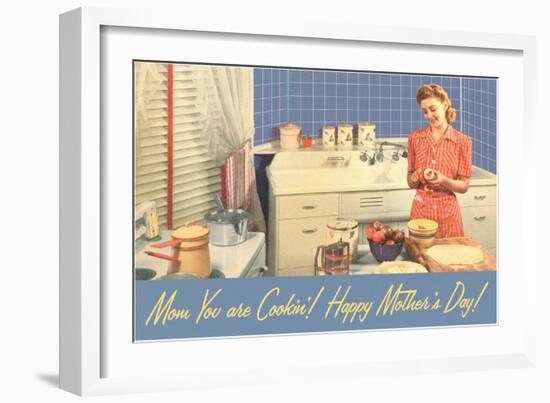 Happy Mothers Day, Mom in Kitchen-null-Framed Art Print