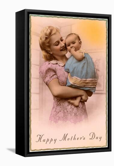 Happy Mothers Day, Mother and Child-null-Framed Stretched Canvas