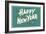 Happy New Year, Holly on Blue-Gray Background-null-Framed Art Print