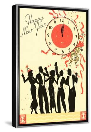 Happy New Year Men In Tuxedos Clock At Midnight Art Print Art Com