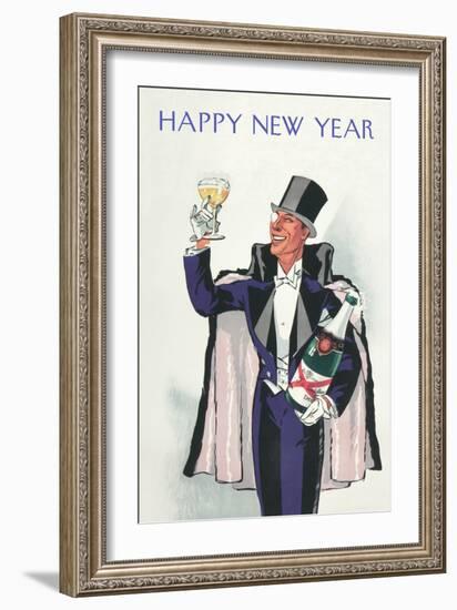 Happy New Year, Swell with Champagne-null-Framed Art Print