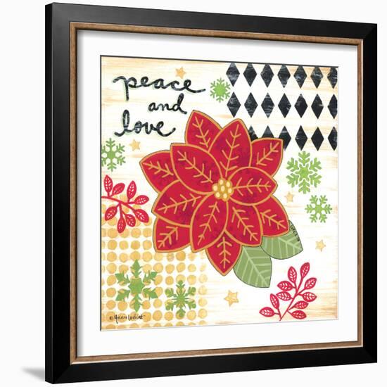 Happy Noel Poinsettia-Annie LaPoint-Framed Art Print