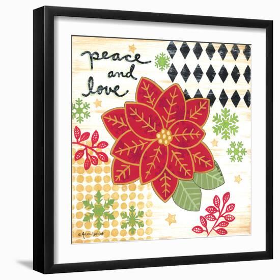 Happy Noel Poinsettia-Annie LaPoint-Framed Art Print