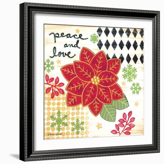 Happy Noel Poinsettia-Annie LaPoint-Framed Art Print