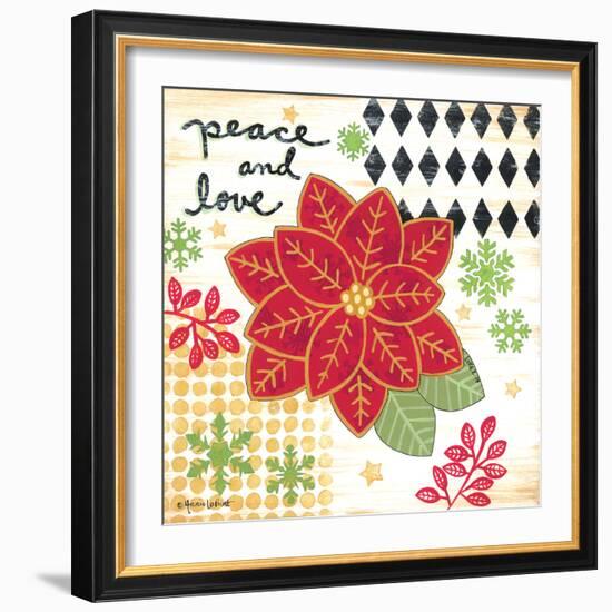 Happy Noel Poinsettia-Annie LaPoint-Framed Art Print