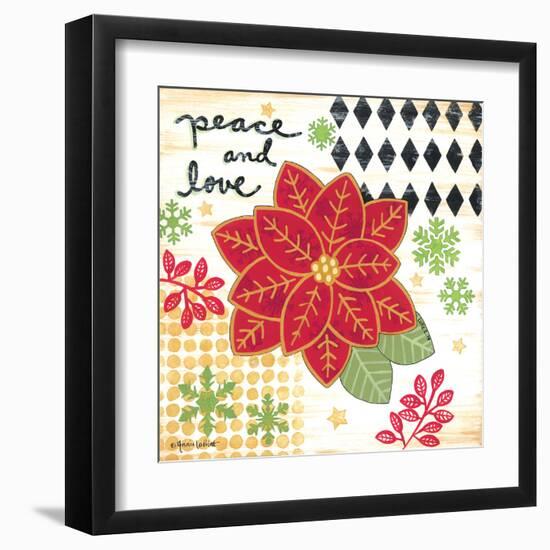 Happy Noel Poinsettia-Annie LaPoint-Framed Art Print