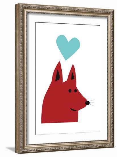 Happy Red Dog-Carla Martell-Framed Premium Giclee Print