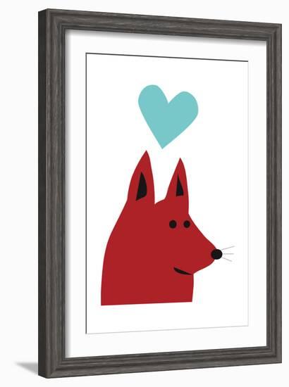 Happy Red Dog-Carla Martell-Framed Premium Giclee Print