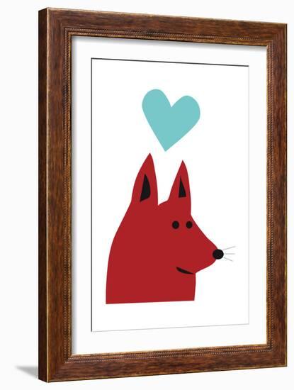 Happy Red Dog-Carla Martell-Framed Premium Giclee Print