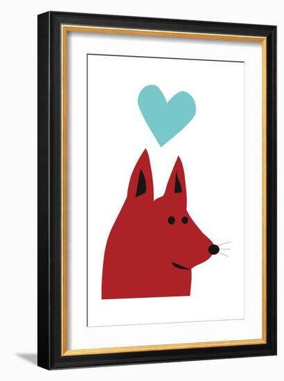 Happy Red Dog-Carla Martell-Framed Premium Giclee Print