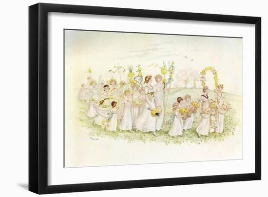 Happy returns of the day' by Kate Greenaway-Kate Greenaway-Framed Giclee Print