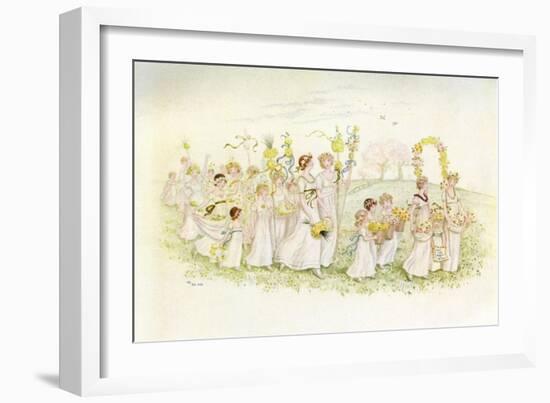 Happy returns of the day' by Kate Greenaway-Kate Greenaway-Framed Giclee Print