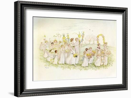 Happy returns of the day' by Kate Greenaway-Kate Greenaway-Framed Giclee Print