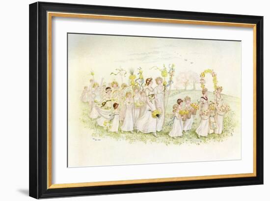 Happy returns of the day' by Kate Greenaway-Kate Greenaway-Framed Giclee Print