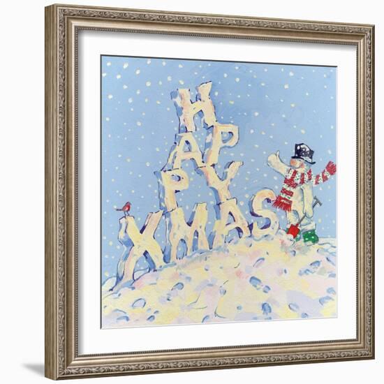 Happy Snowman, 2008-David Cooke-Framed Giclee Print