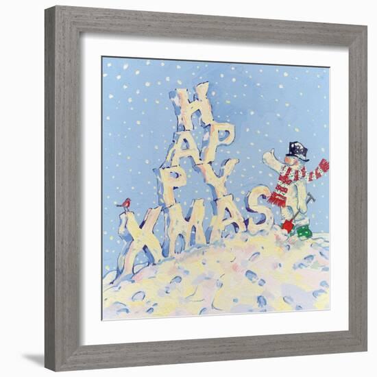 Happy Snowman, 2008-David Cooke-Framed Giclee Print