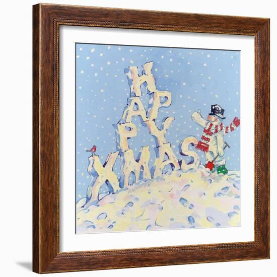 Happy Snowman, 2008-David Cooke-Framed Giclee Print