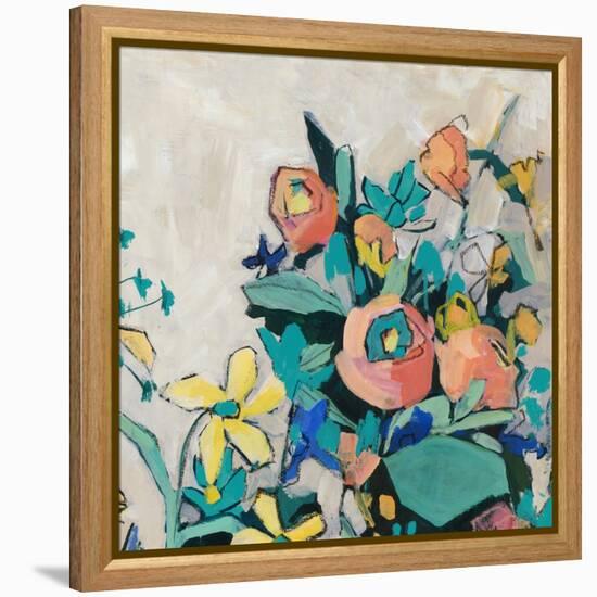 Happy Spring Florals I-Jacob Q-Framed Stretched Canvas