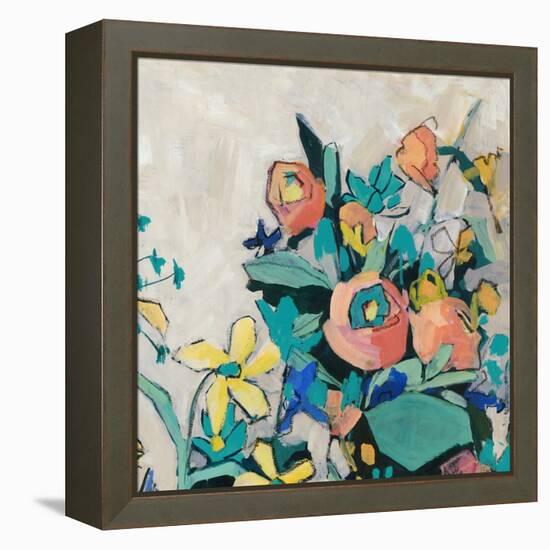 Happy Spring Florals I-Jacob Q-Framed Stretched Canvas