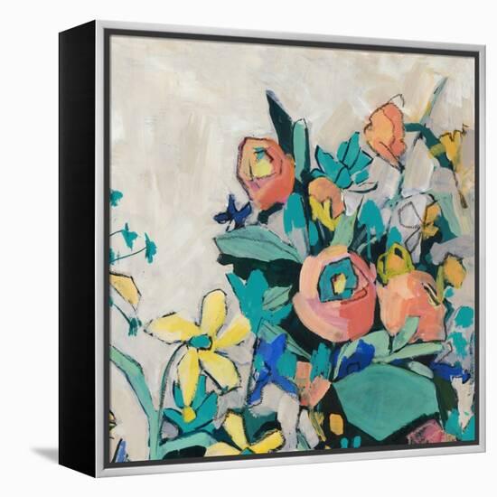 Happy Spring Florals I-Jacob Q-Framed Stretched Canvas