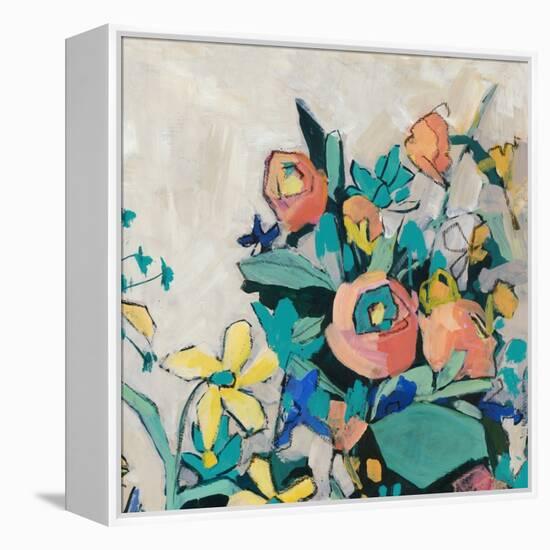 Happy Spring Florals I-Jacob Q-Framed Stretched Canvas