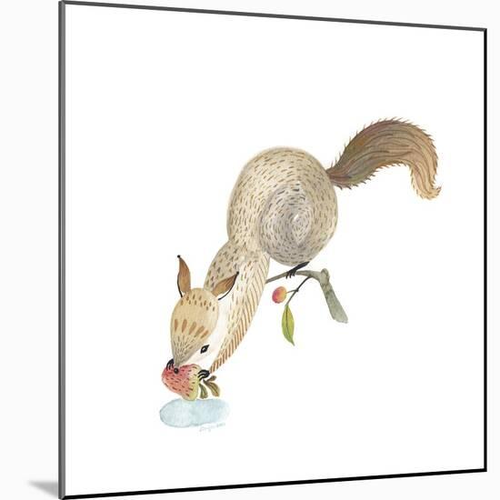 Happy Squirrel-null-Mounted Art Print