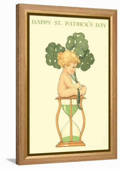 Happy St. Patrick's Day, Baby on Hourglass-null-Framed Stretched Canvas
