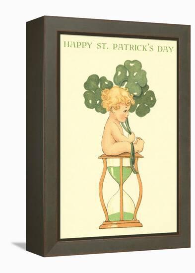 Happy St. Patrick's Day, Baby on Hourglass-null-Framed Stretched Canvas