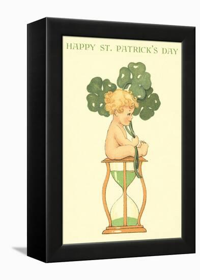 Happy St. Patrick's Day, Baby on Hourglass-null-Framed Stretched Canvas