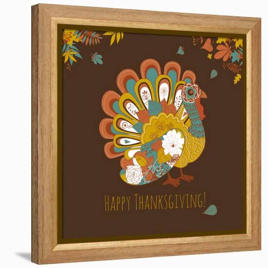 Happy Thanksgiving Beautiful Turkey Card-Alisa Foytik-Framed Stretched Canvas