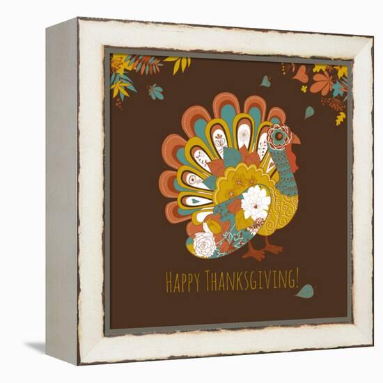 Happy Thanksgiving Beautiful Turkey Card-Alisa Foytik-Framed Stretched Canvas