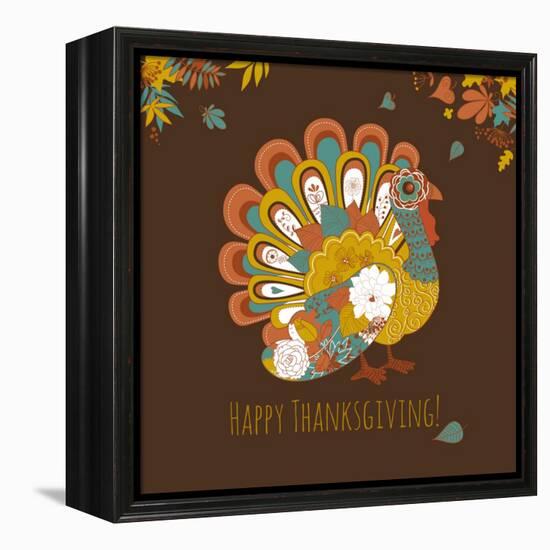 Happy Thanksgiving Beautiful Turkey Card-Alisa Foytik-Framed Stretched Canvas