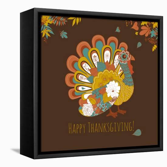 Happy Thanksgiving Beautiful Turkey Card-Alisa Foytik-Framed Stretched Canvas