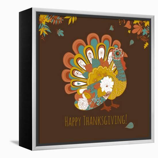 Happy Thanksgiving Beautiful Turkey Card-Alisa Foytik-Framed Stretched Canvas