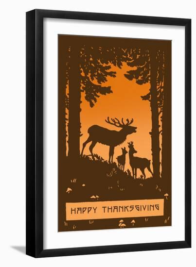 Happy Thanksgiving, Bugling Elk-null-Framed Art Print