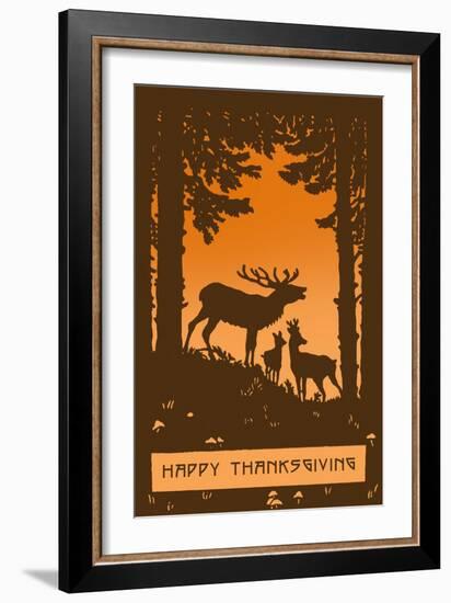 Happy Thanksgiving, Bugling Elk-null-Framed Art Print