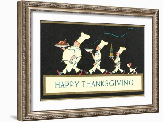Happy Thanksgiving, Procession of Chefs-null-Framed Art Print